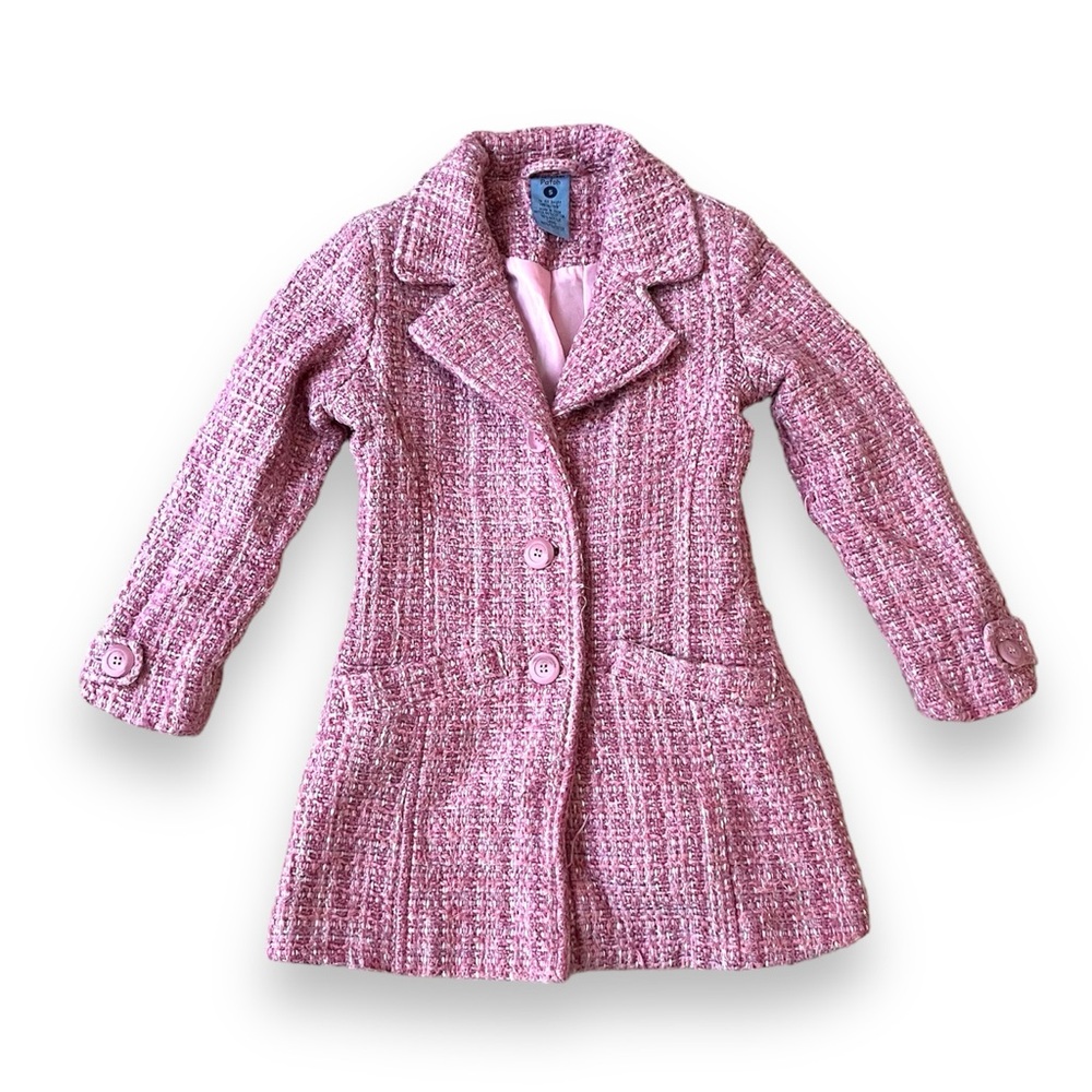 Pink tweed coat jacket